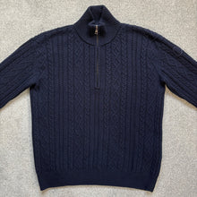 Load image into Gallery viewer, Moncler Tricot Half Zip Navy Size Large
