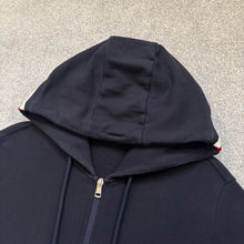 Load image into Gallery viewer, Moncler Tricolour Zip-Up Hoodie Navy Size Large
