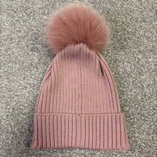 Load image into Gallery viewer, Girl’s Moncler Pom-Pom Beanie Pink Size Large
