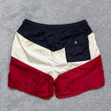 Load image into Gallery viewer, Moncler Swimshorts Navy White &amp; Red Size Medium
