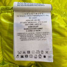 Load image into Gallery viewer, Moncler Gien Gilet Yellow Size 3

