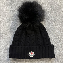 Load image into Gallery viewer, Women’s Moncler Wool &amp; Cashmere Pom-Pom Beanie Black SzUNI
