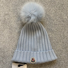 Load image into Gallery viewer, Women’s Moncler Pom-Pom Beanie Baby Blue SzUNI
