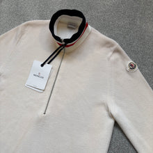 Load image into Gallery viewer, Moncler Half Zip Tricot Cream Size Medium
