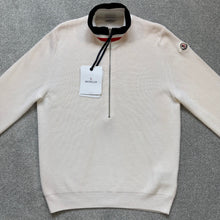 Load image into Gallery viewer, Moncler Half Zip Tricot Cream Size Medium
