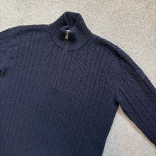 Load image into Gallery viewer, Moncler Tricot Half Zip Navy Size Large
