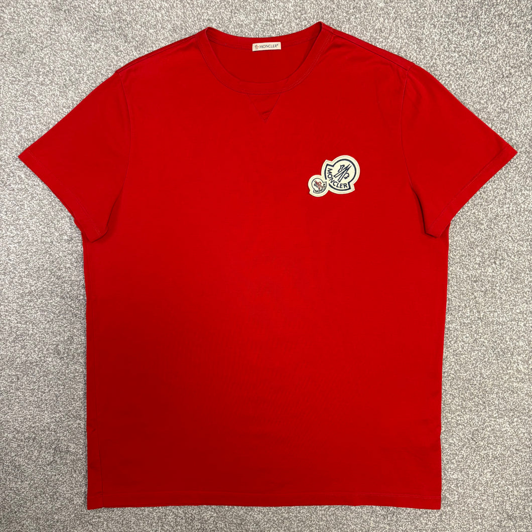 Moncler Double Logo T-Shirt Red Size XL