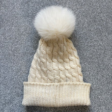 Load image into Gallery viewer, Women’s Moncler Grenoble Pom-Pom Beanie Cream SzUNI
