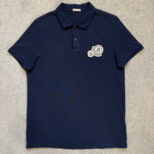 Load image into Gallery viewer, Moncler Double Logo Polo Navy Size Medium
