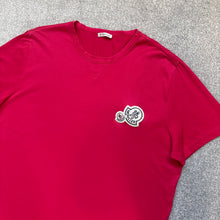 Load image into Gallery viewer, Moncler Double Logo T-Shirt Dark Pink Size XXL
