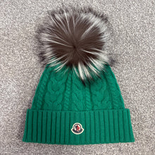 Load image into Gallery viewer, Women’s Moncler Wool &amp; Cashmere Pom-Pom Beanie Green SzUNI
