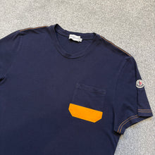 Load image into Gallery viewer, Moncler T-Shirt Navy &amp; Orange Size Medium
