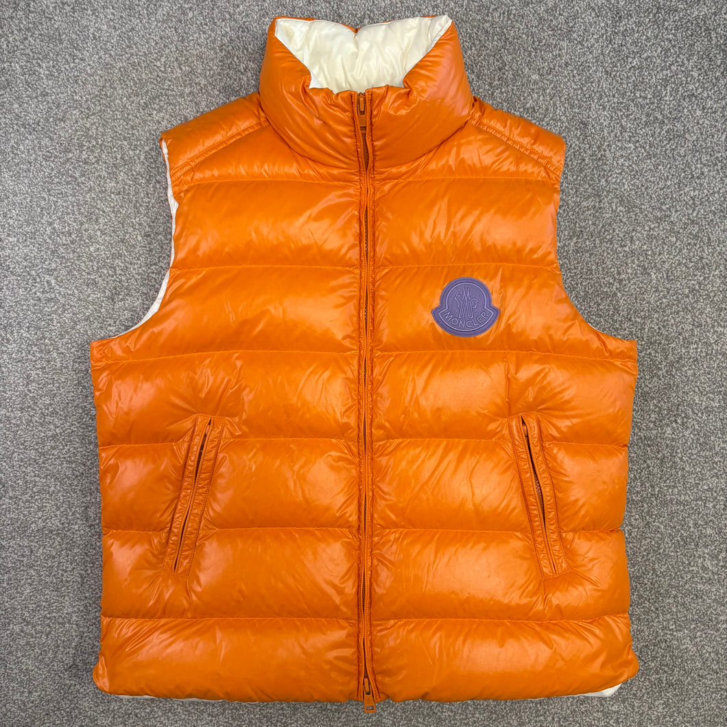 Moncler Parken Gilet Orange Size 4