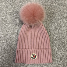 Load image into Gallery viewer, Girl’s Moncler Pom-Pom Beanie Pink Size Large

