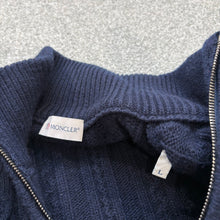 Load image into Gallery viewer, Moncler Tricot Half Zip Navy Size Large

