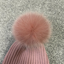 Load image into Gallery viewer, Girl’s Moncler Pom-Pom Beanie Pink Size Large
