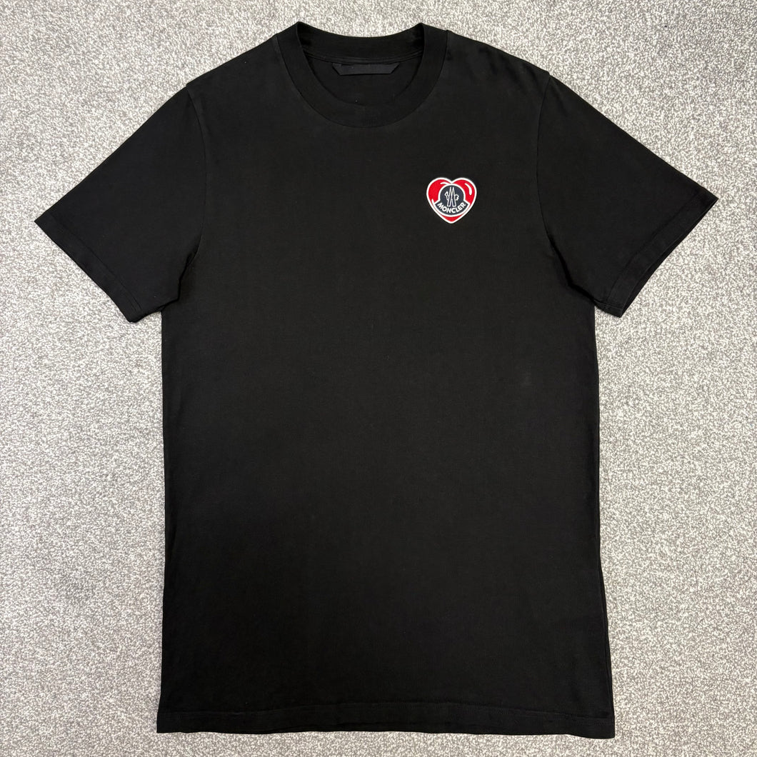 Moncler Heart Logo T-Shirt Black Size Medium