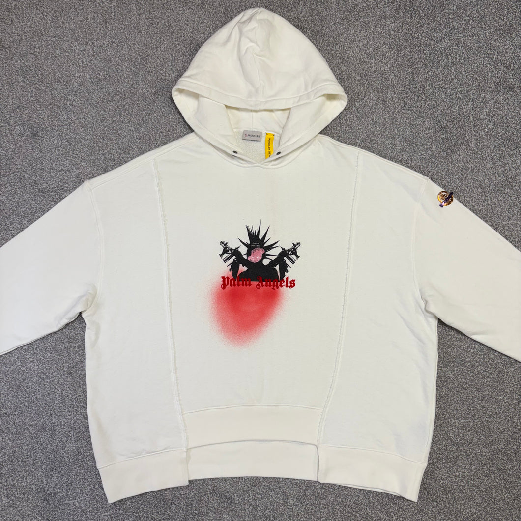 Moncler x Palm Angels Hoodie White Size Medium