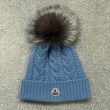 Load image into Gallery viewer, Women’s Moncler Wool &amp; Cashmere Pom-Pom Beanie Light Blue SzUNI
