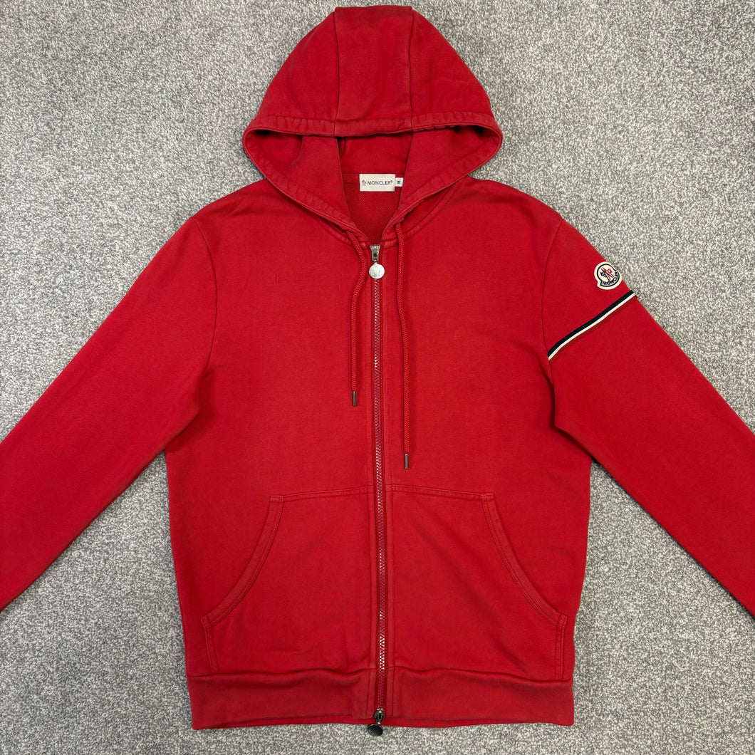 Moncler Zip-Up Hoodie Red Size Medium