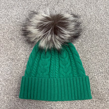 Load image into Gallery viewer, Women’s Moncler Wool &amp; Cashmere Pom-Pom Beanie Green SzUNI
