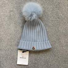 Load image into Gallery viewer, Women’s Moncler Pom-Pom Beanie Baby Blue SzUNI
