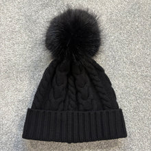 Load image into Gallery viewer, Women’s Moncler Wool &amp; Cashmere Pom-Pom Beanie Black SzUNI
