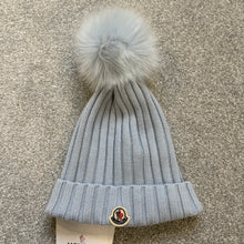 Load image into Gallery viewer, Women’s Moncler Pom-Pom Beanie Baby Blue SzUNI
