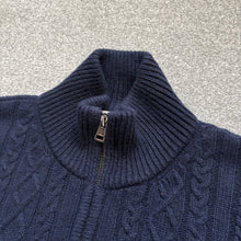 Load image into Gallery viewer, Moncler Tricot Half Zip Navy Size Large
