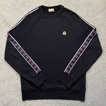 Load image into Gallery viewer, Moncler Tape Logo Sweatshirt Navy Size Large
