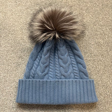 Load image into Gallery viewer, Women’s Moncler Wool &amp; Cashmere Pom-Pom Beanie Light Blue SzUNI
