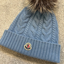 Load image into Gallery viewer, Women’s Moncler Wool &amp; Cashmere Pom-Pom Beanie Light Blue SzUNI
