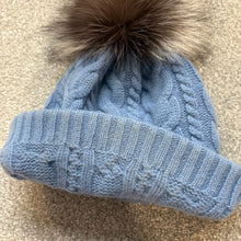 Load image into Gallery viewer, Women’s Moncler Wool &amp; Cashmere Pom-Pom Beanie Light Blue SzUNI

