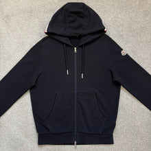 Load image into Gallery viewer, Moncler Tricolour Zip-Up Hoodie Navy Size Large

